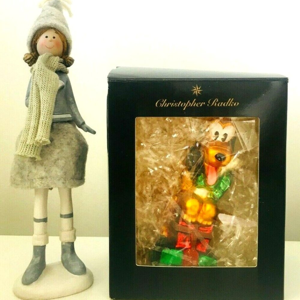 SOLD! Authentic Christopher Radko Disney NOEL PLUTO Handmade Glass Ornament BOX! - Picture 2 of 9